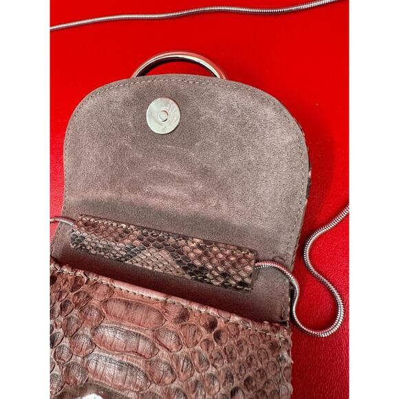 Little Liffner Embossed Small Gray Crossbody Shoulder Bag Made In Italy - Picture 13 of 16